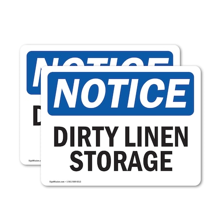 Signmission Dirty Linen Storage, 10 in W x Rectangle, Vinyl Decal OS-2PACK-NS-D-710-L-11031